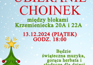 plakat: ubieranie choinek