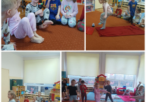 Dzieci bawią się z okazji dnia piżamy