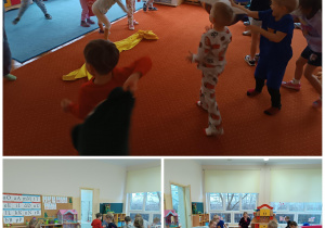 Dzieci uczestniczą w zabawach ruchowych