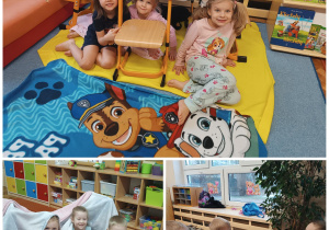 Dzieci budują bazy z kocy