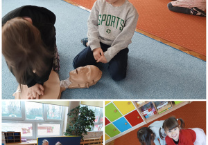 Dzieci ćwiczą pierwszą pomoc