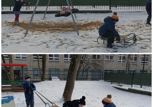 Dzieci spędzają czas w ogrodzie przedszkolnym