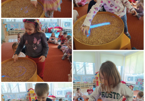 Dzieci rysyją znaki graficzne