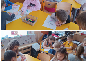 Dzieci koloruja serce