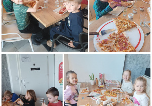 Dzieci degustują pizzę