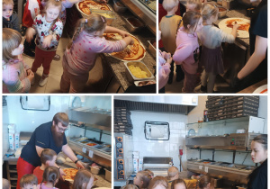 Dzieci nakładają składniki na pizzę