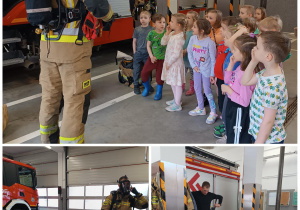 Dzieci słuchają strażaka
