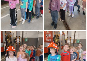 Dzieci zakładają kask