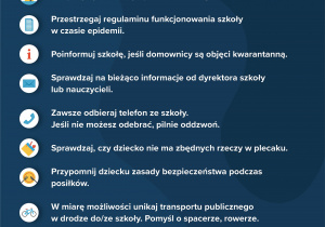 plakat- bezpieczny powrót do szkoły- informacje dla rodziców