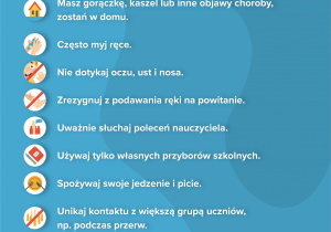 plakat- bezpieczny powrót do szkoły- informacje dla uczniów